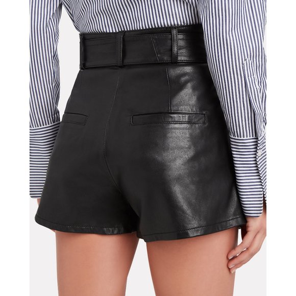 Marissa Webb Black Leather Shorts, size 2 - Picture 6 of 7
